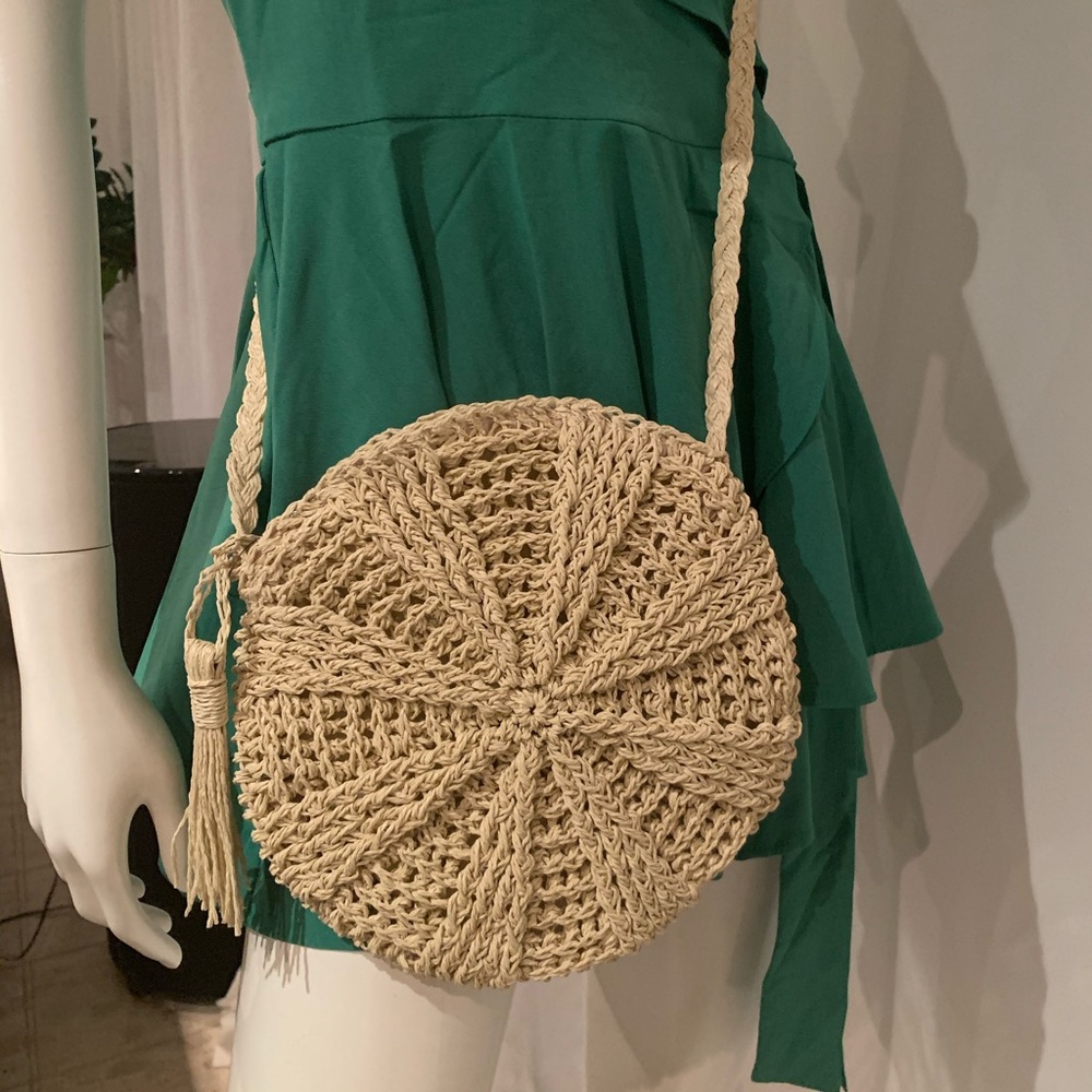 Round Straw Crossbody Bag